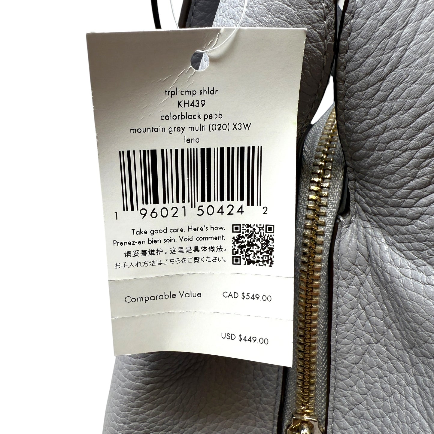 Lena Triple Compartment Bag In Colorblock Pebbled Leather Designer By Kate Spade, Size: Medium