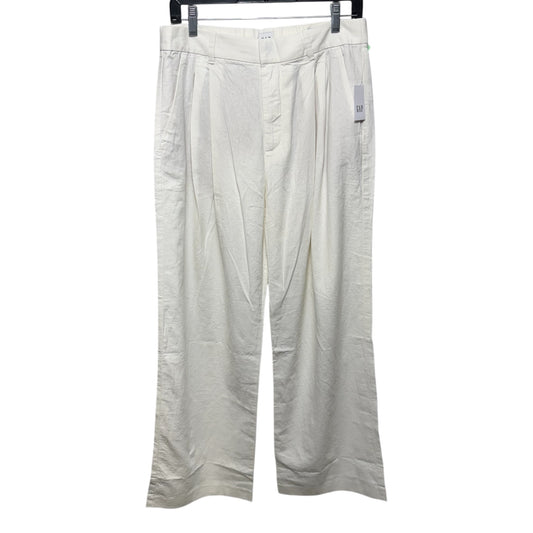 365 High-Rise Linen-Blend Trouser By Gap In White, Size: 10