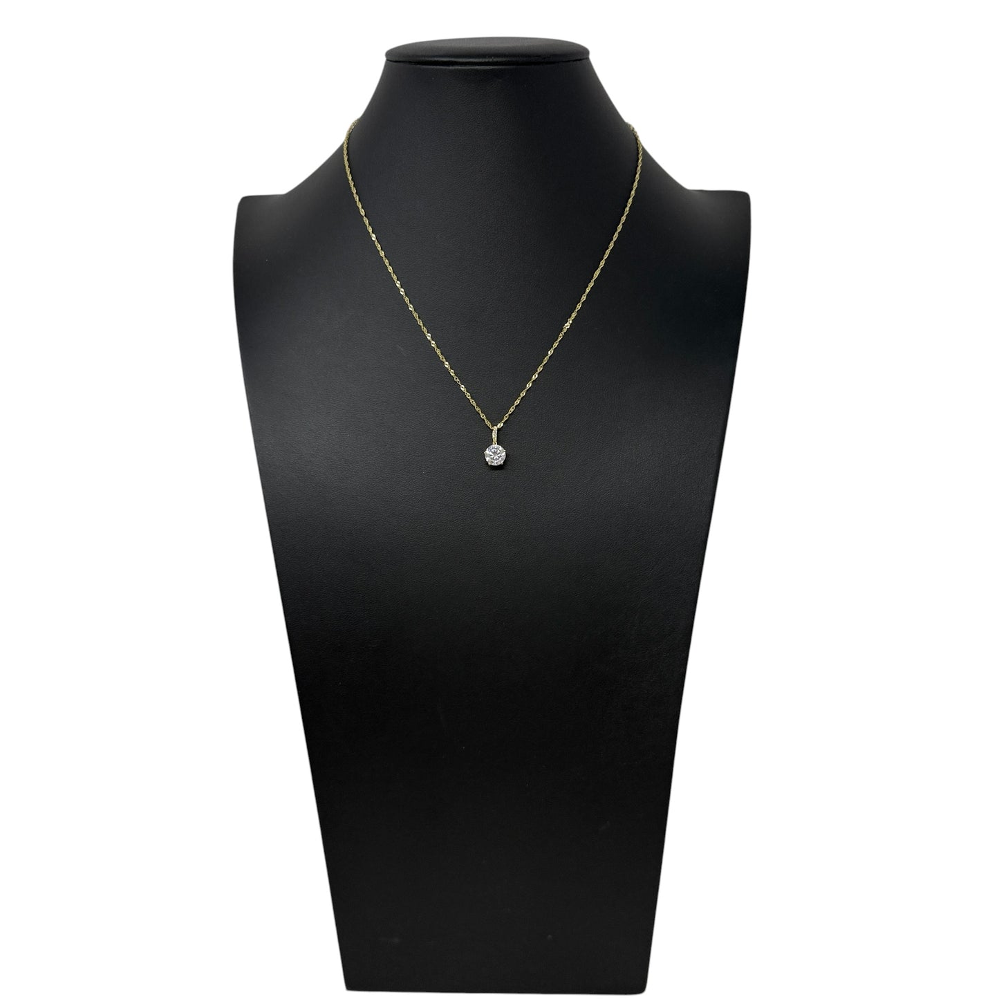 Gold Over Sterling Silver CZ Pendant Necklace