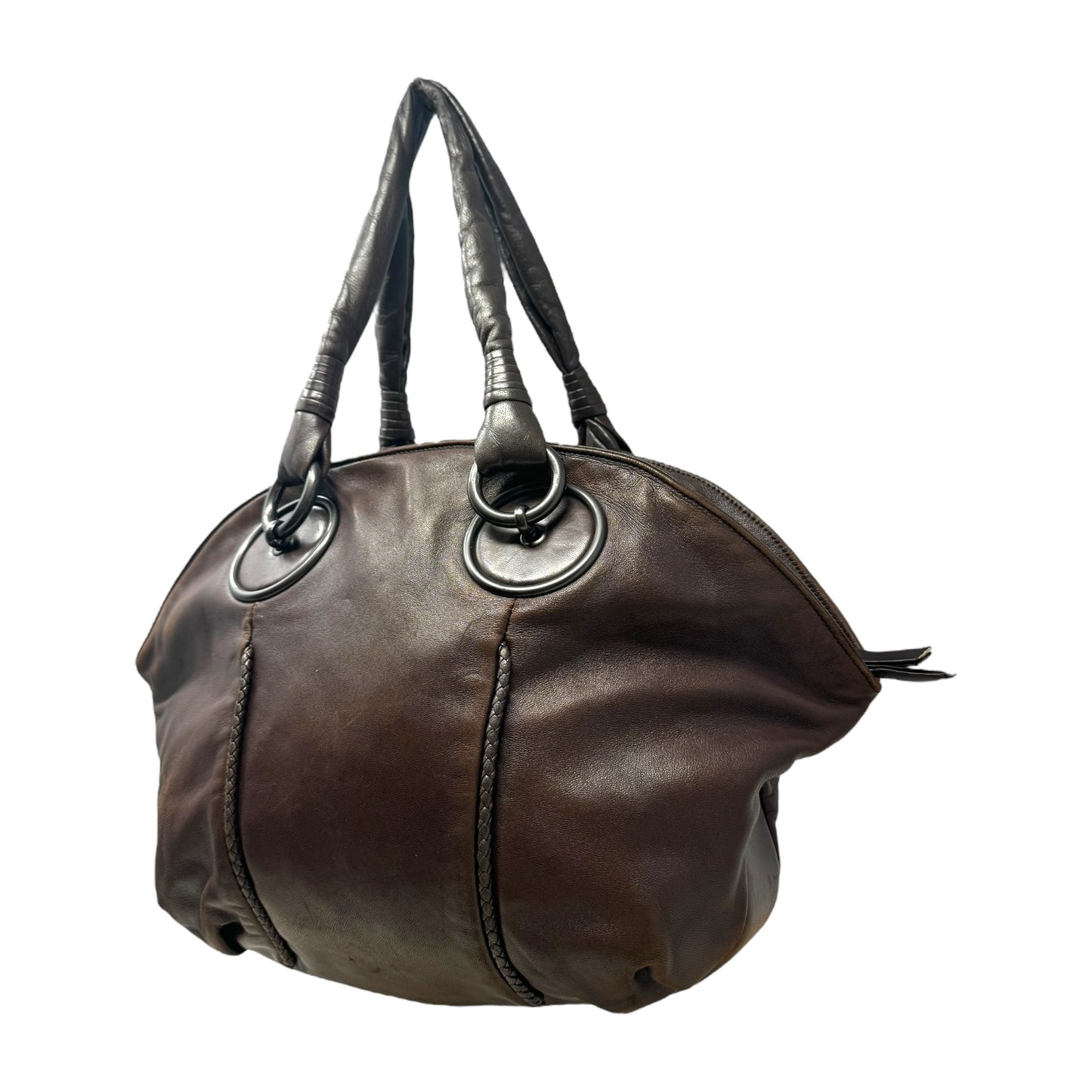 Intrecciato Stitched Leather Hobo Shoulder Bag Luxury Designer By Bottega Veneta, Size: Medium