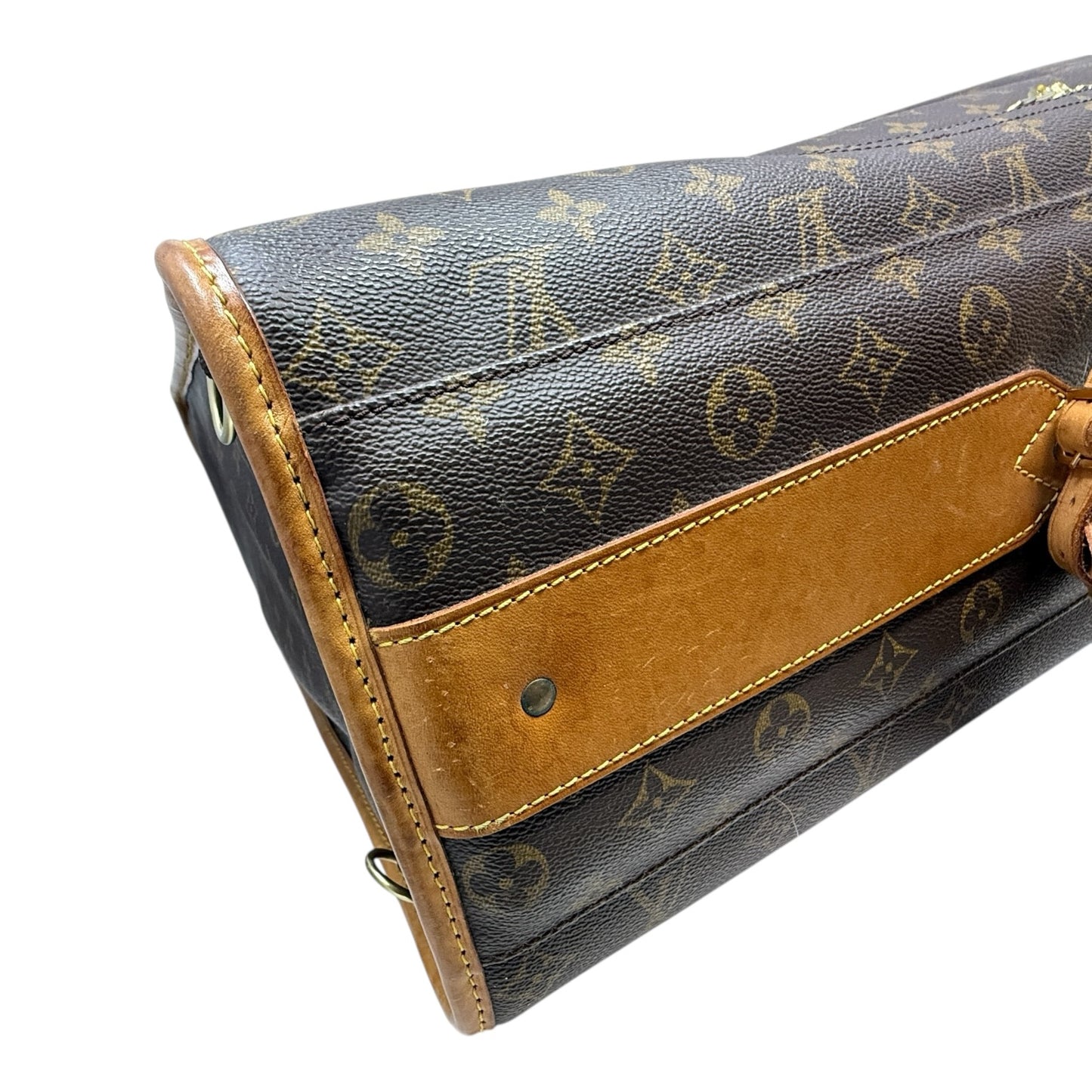 Vintage 2000 Pullman 60 Monogram Canvas & Vachetta Leather Suitcase Luxury Designer By Louis Vuitton, Size: Large