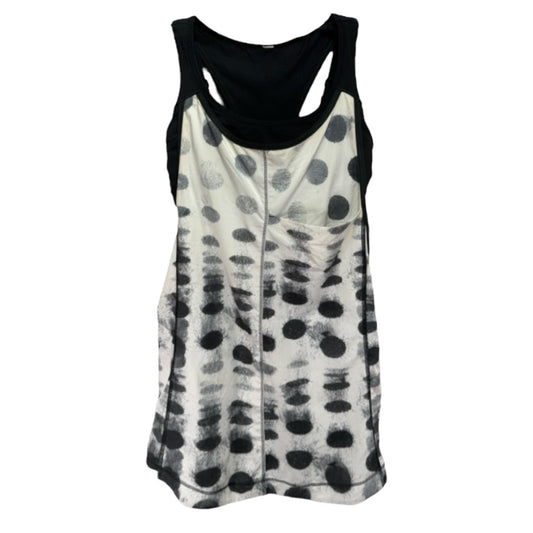 Run: For Your Money Tank By Lululemon In Seaside Dot White / Black / Black, Size 6