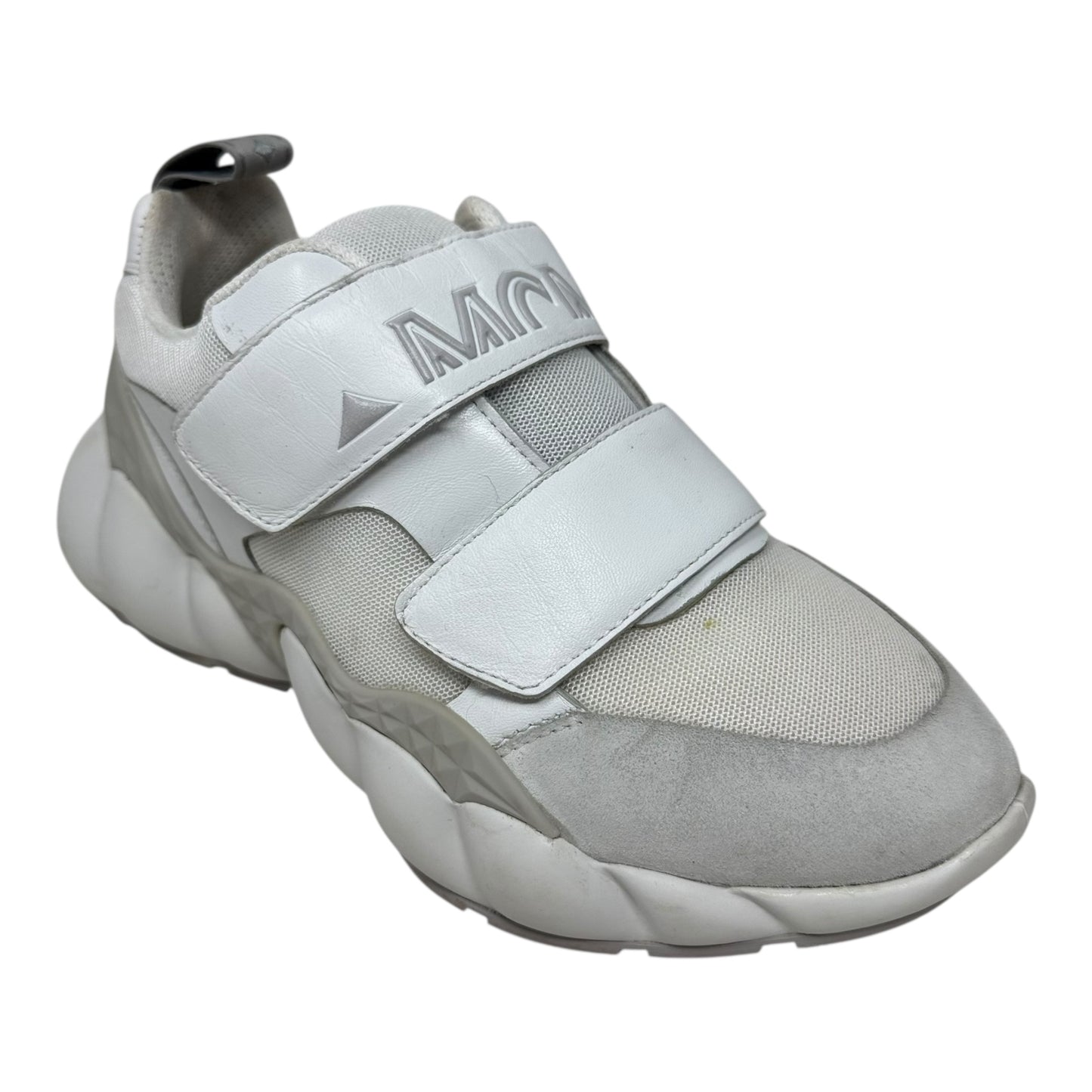 Himmel Low Top Velcro Sneakers Shoes Luxury Designer By Mcm In White, Size: 8 (38)