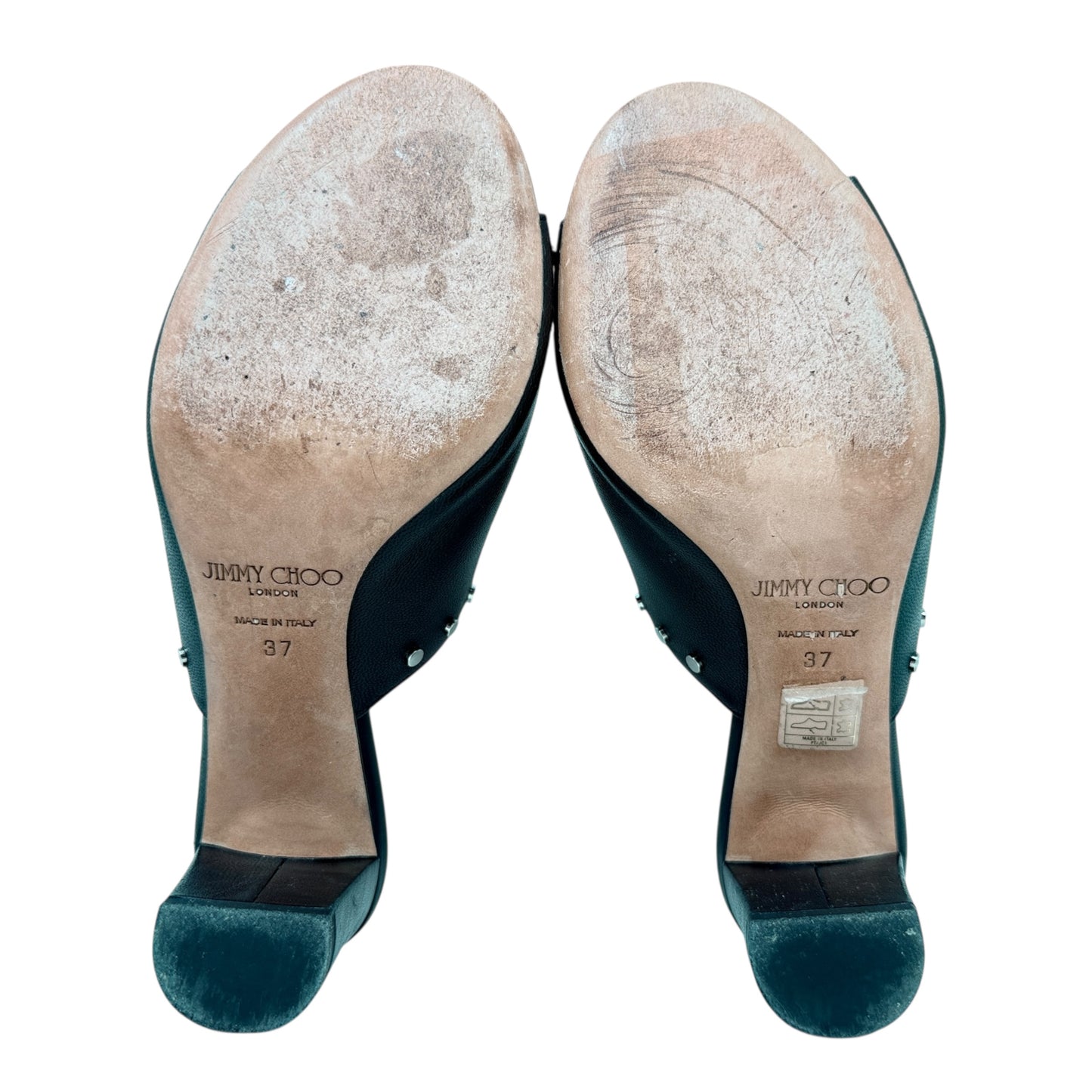 Myla 65 Studded Leather Mules Luxury Designer By Jimmy Choo In Black, Size: 7