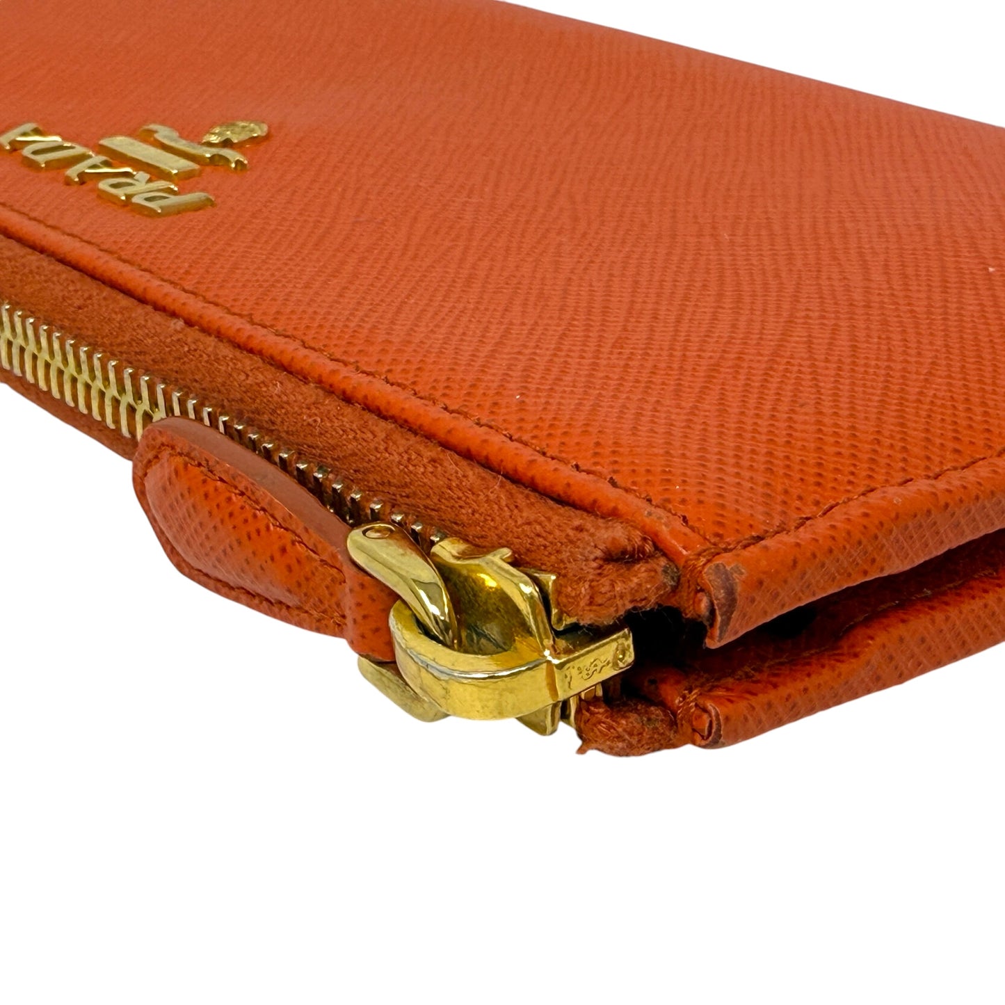 Saffiano Long Continental Zip Wallet Luxury Designer By Prada, Size: Medium