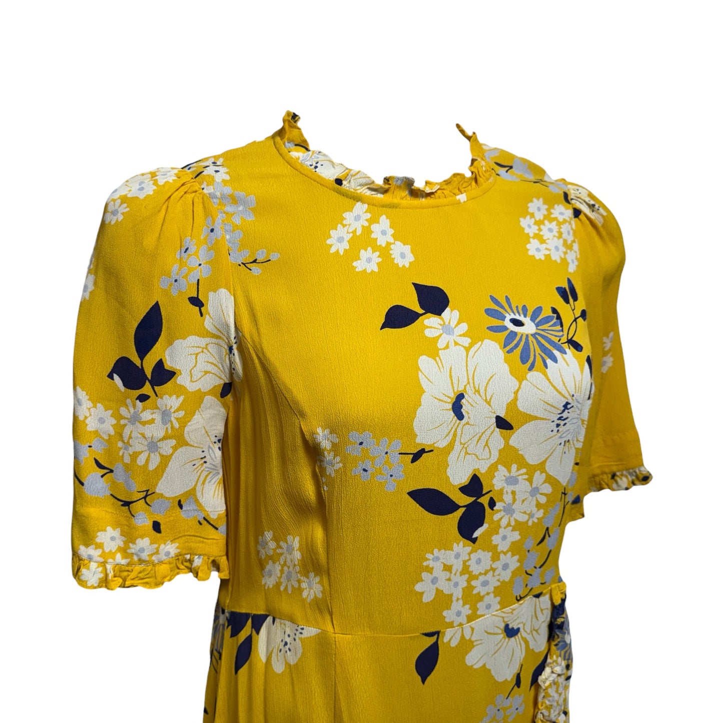Pia Ruffle Mini Dress By Sea NY In Yellow Floral Print, Size: 8