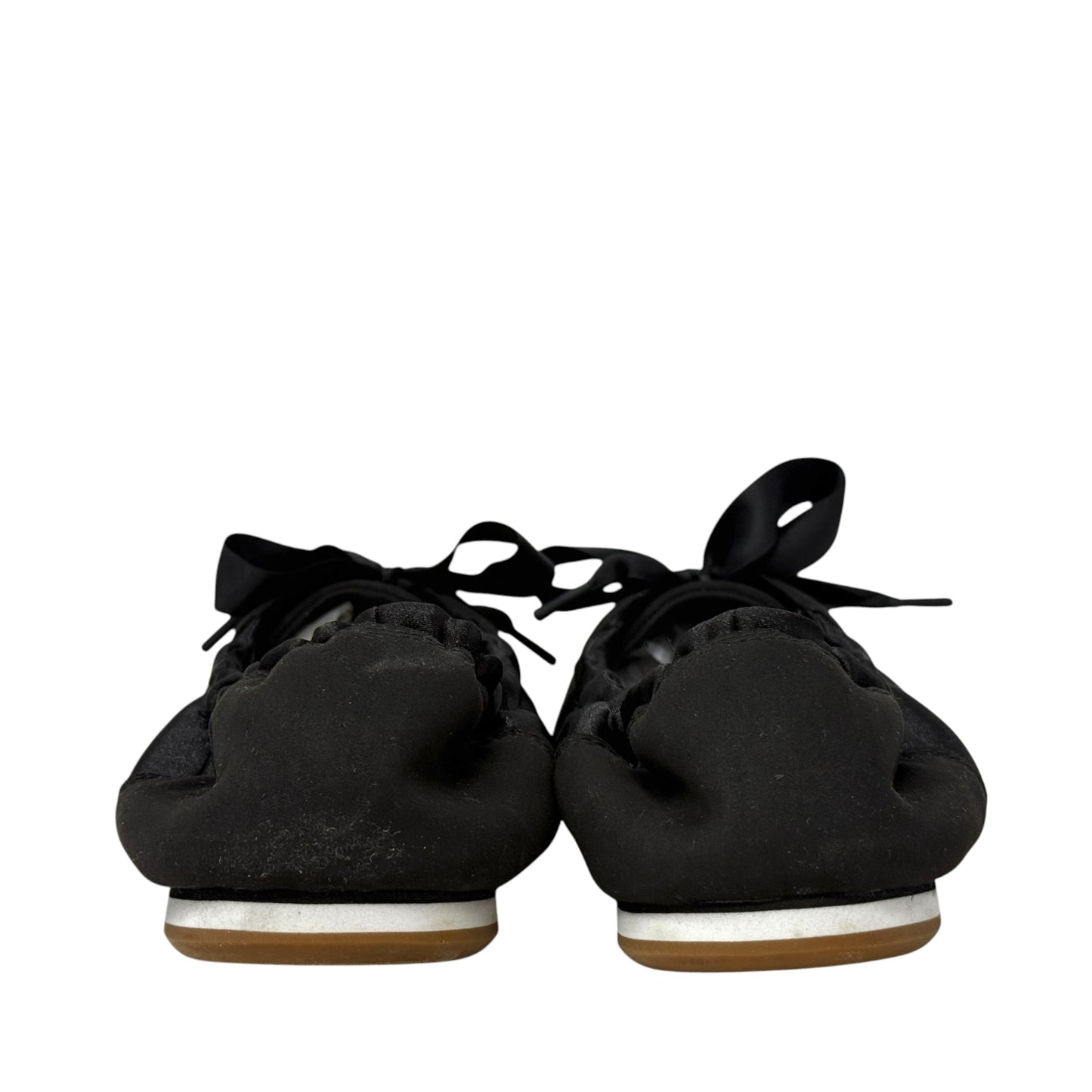 Yanka Round-Toe Satin Sneakerinas By Vivaia In Black, Size: 10.5