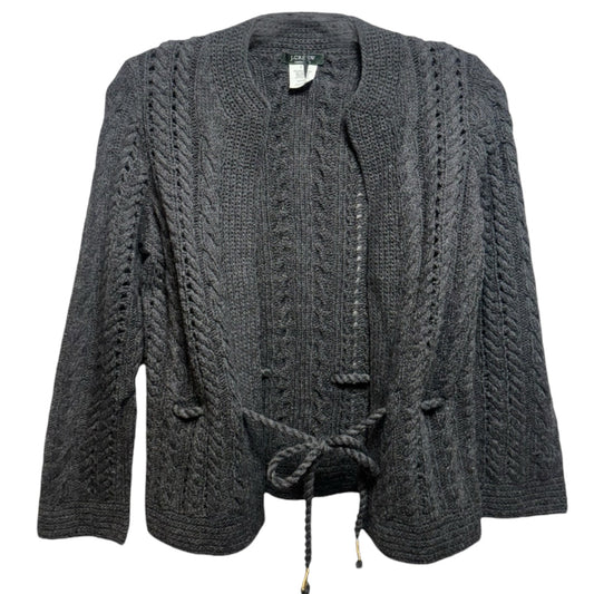 Belted Merino Wool Blend Cardigan Sweater By J. Crew In Grey, Size: S