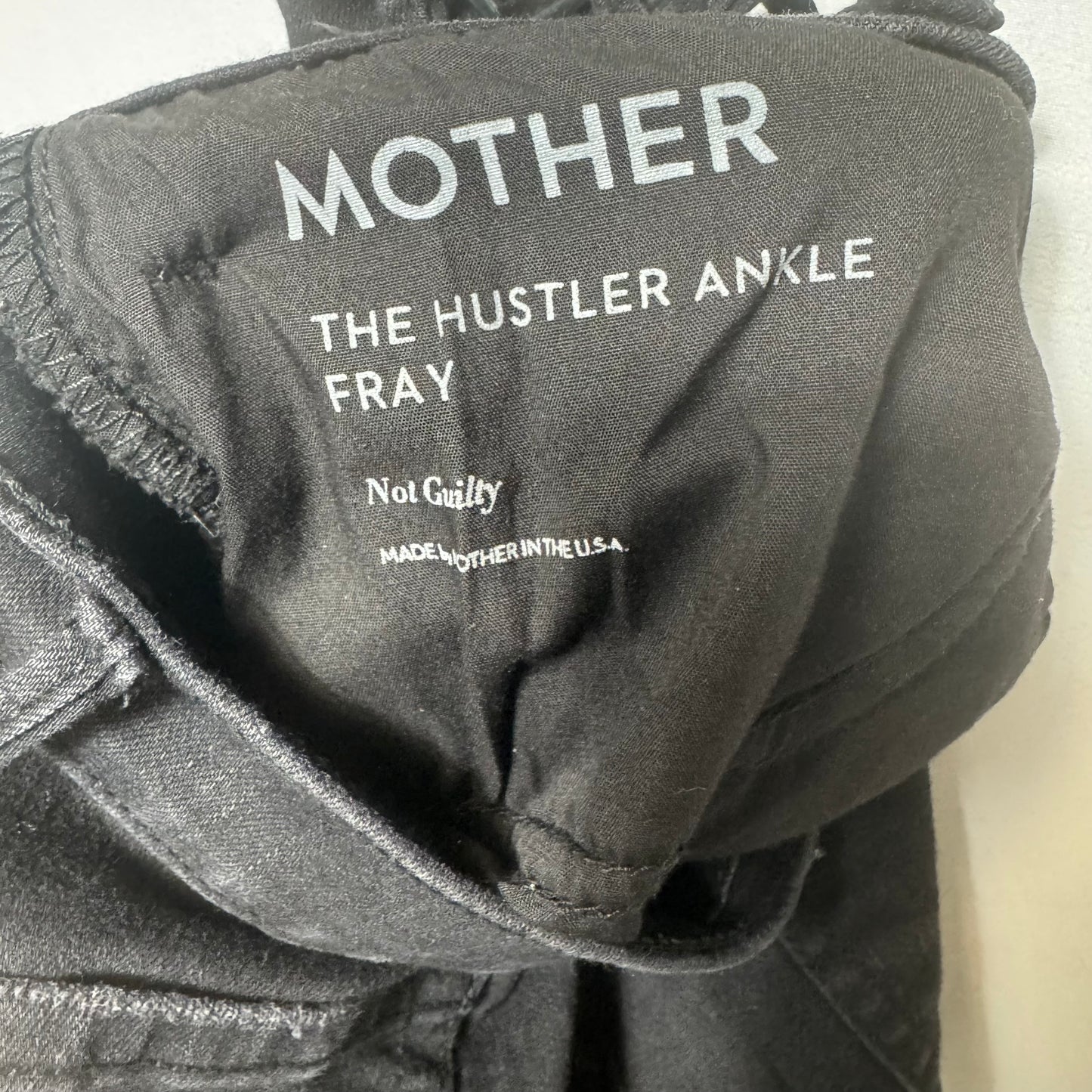 Hustler Ankle Fray Jeans Boot Cut By Mother In Black Denim, Size: 8