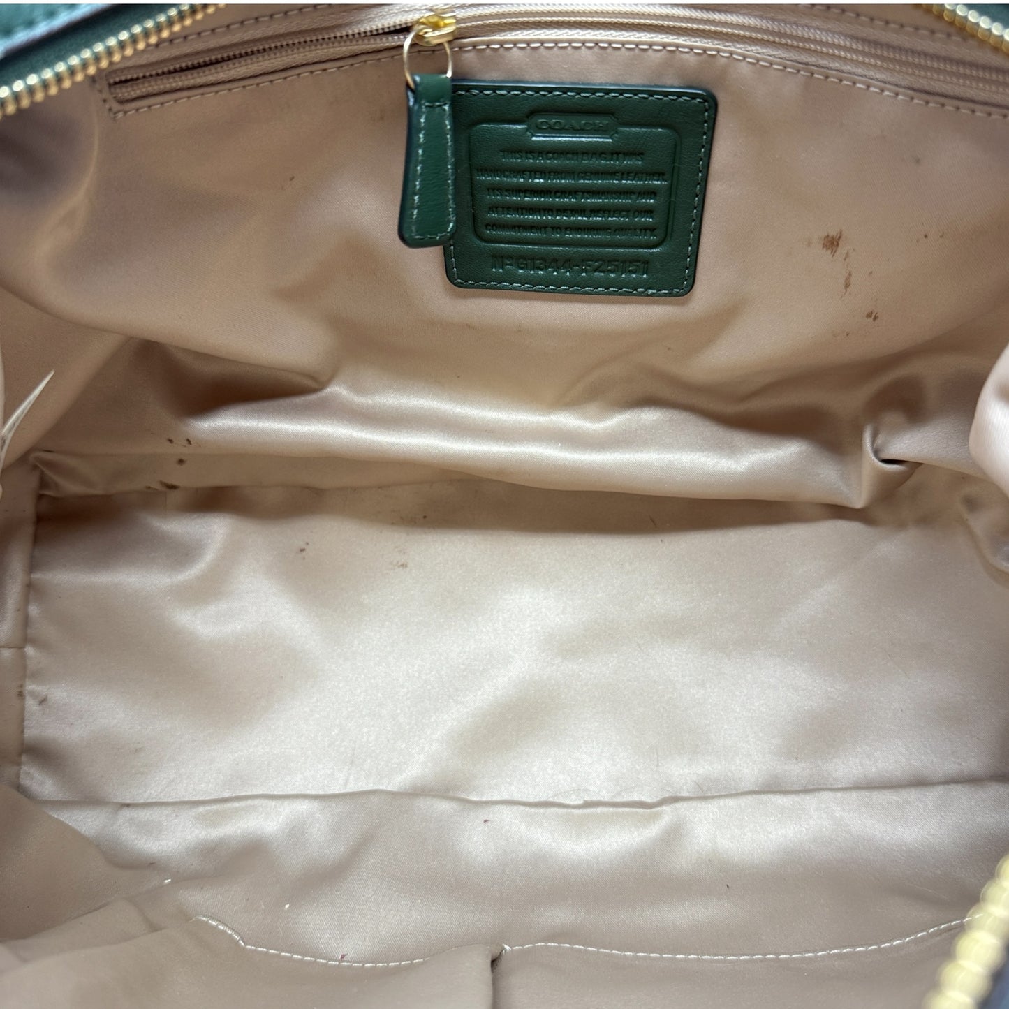 Campbell Leather Satchel Designer By Coach, Size: Large