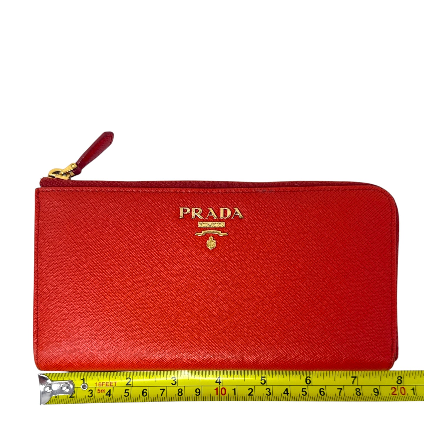 Saffiano Long Continental Zip Wallet Luxury Designer By Prada, Size: Medium