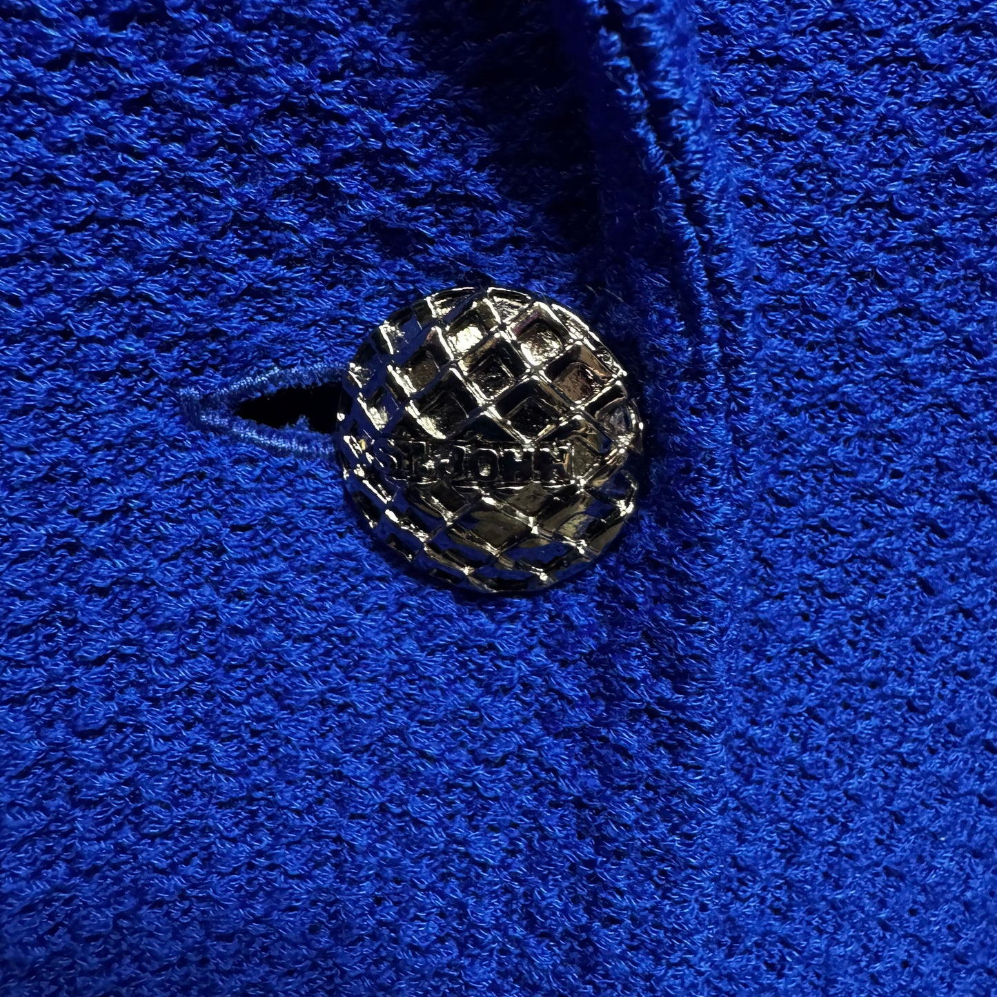 Wool Blend Textured Knit Blazer By St. John In Blue, Size: 4