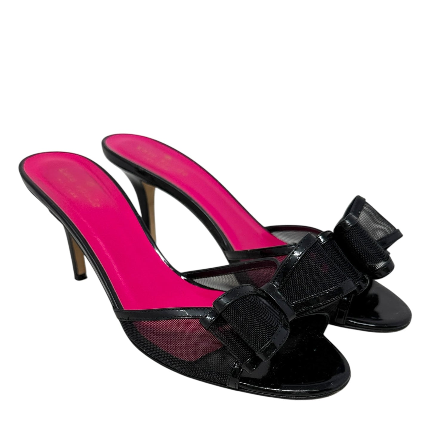Michaela Mesh Bow Mule Sandals Designer By Kate Spade In Black, Size: 8