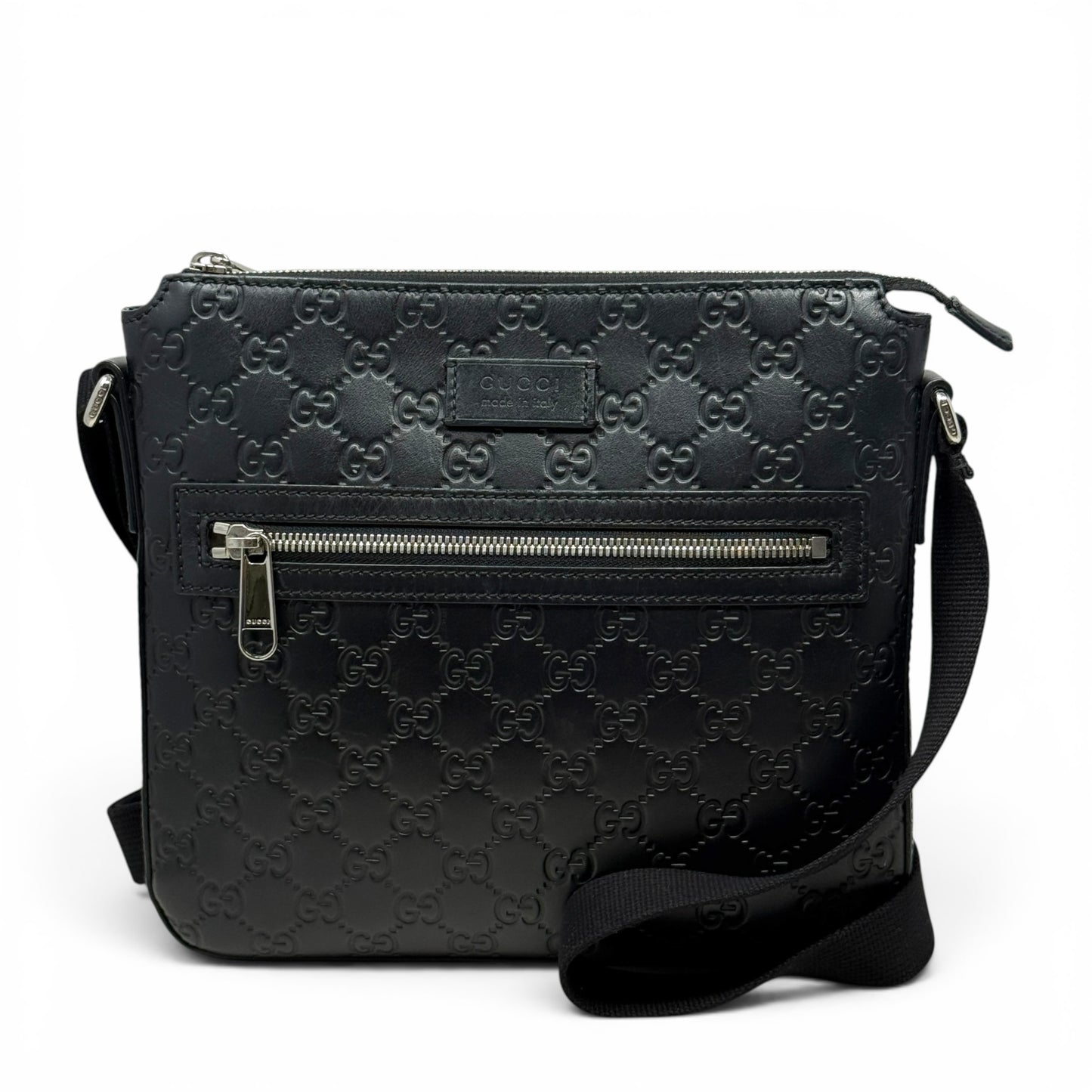 Guccissima Signature Leather Messenger Bag  Luxury Designer By Gucci, Size: Small