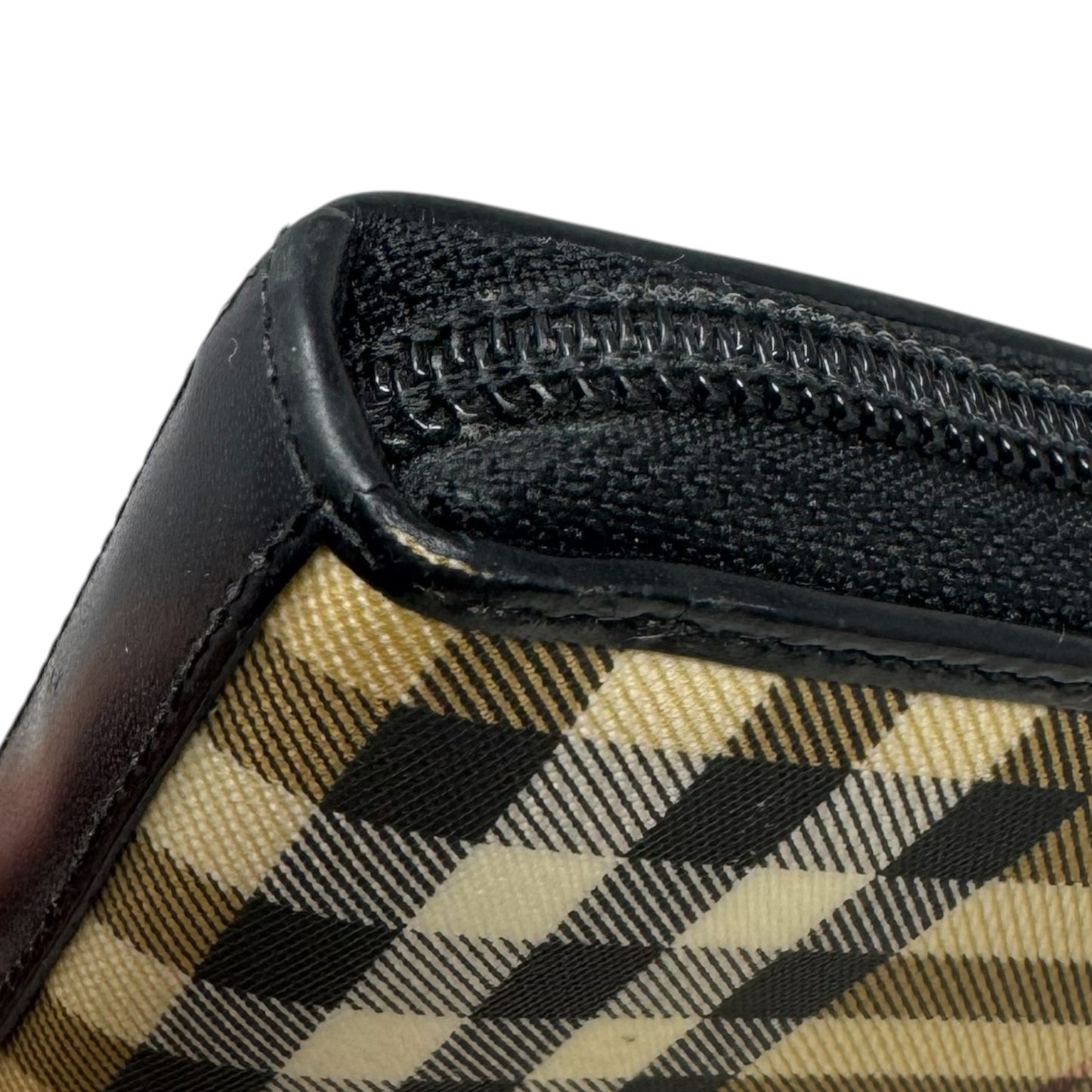 Nova Check Zip Around Wallet Luxury Designer By Burberry, Size: Large