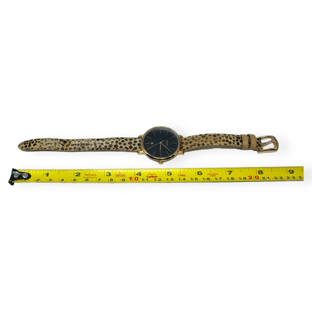 Jacqueline Three-Hand Faux-Cheetah-Hair Leather Watch By Fossil