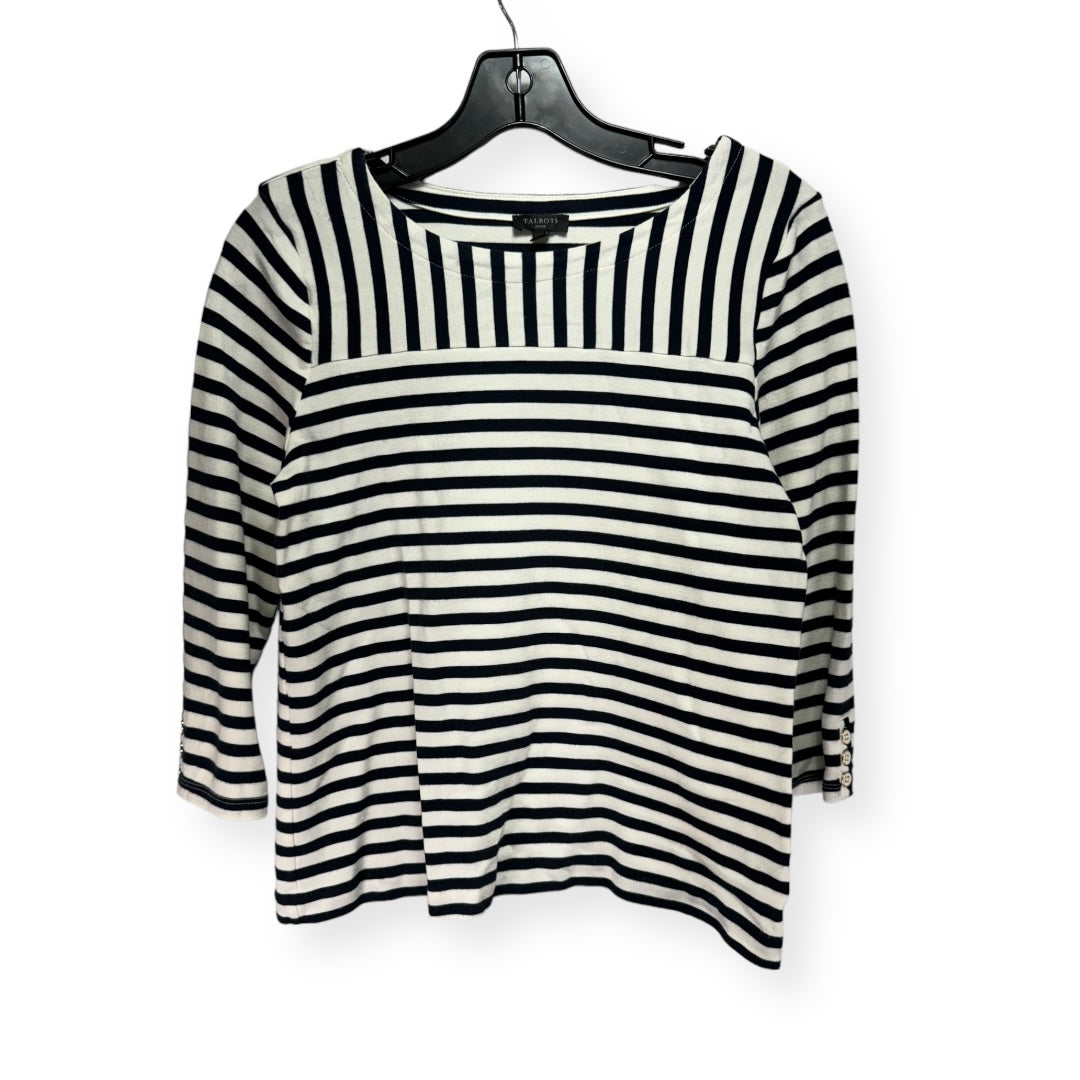 Striped Pattern Top 3/4 Sleeve Talbots, Size Petite  M