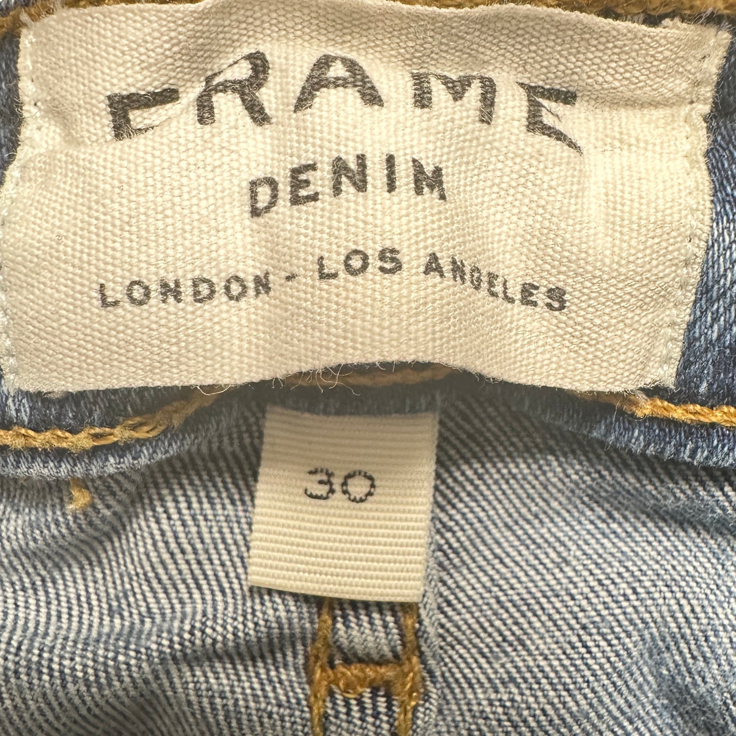 Le High Straight Jeans Designer By Frame In Blue, Size: 10/30