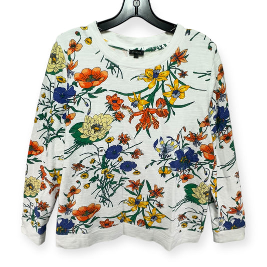 Sweatshirt Collar By Talbots In Floral Print, Size: L