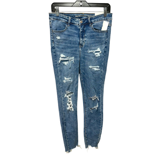 High V Rise Jeans Skinny By American Eagle In Blue, Size: 8