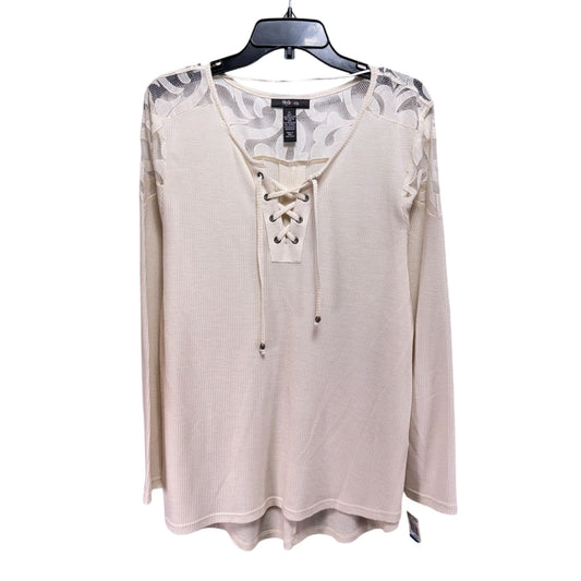 Top 3/4 Sleeve By Cato In Cream, Size: Xl