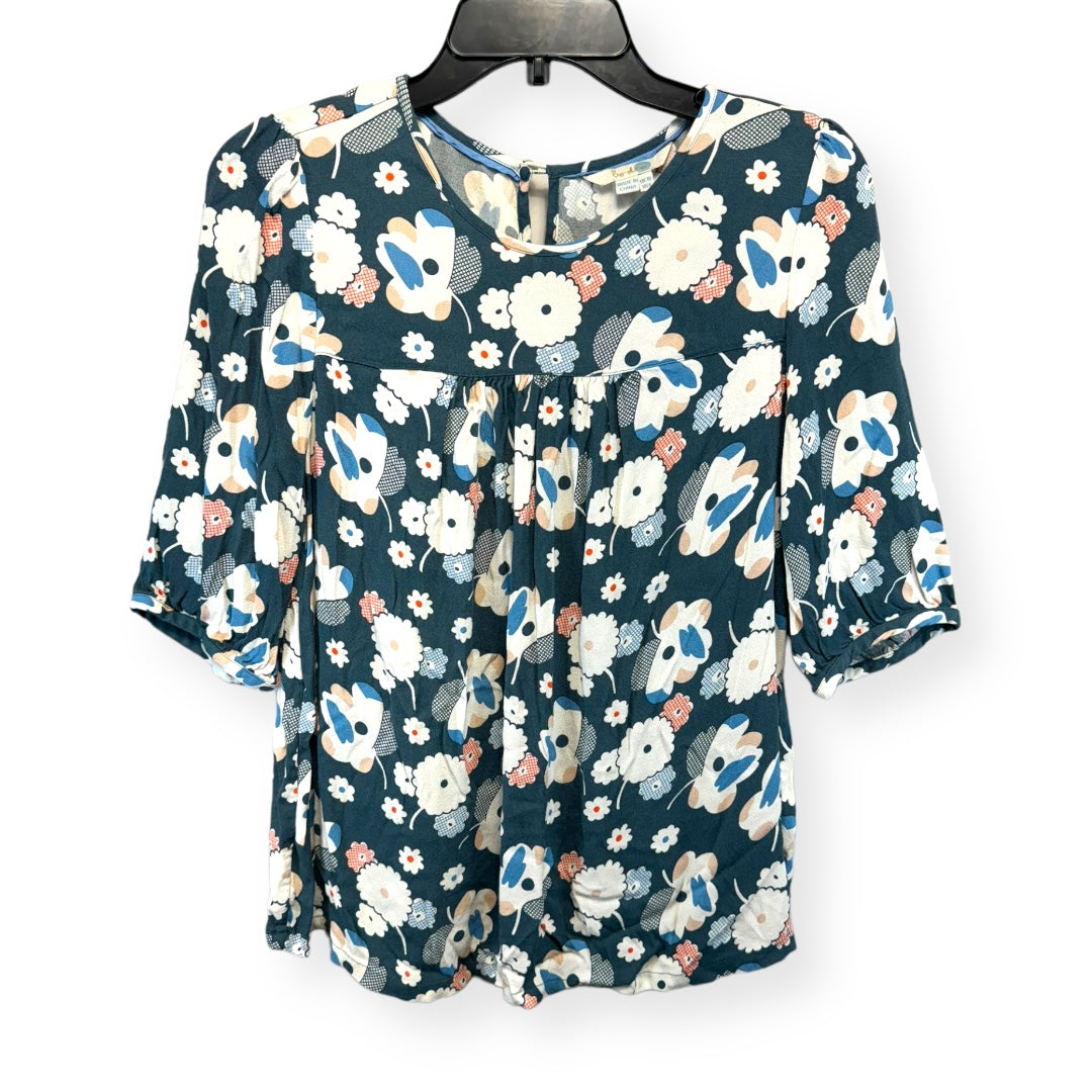 Floral Print Top Short Sleeve Boden, Size 6