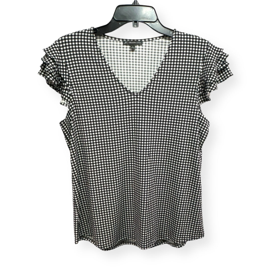 Gingham Print Top Short Sleeve Fever, Size M