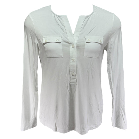 Calista Roll Up Henley Top By Anatomie In White, Size: M