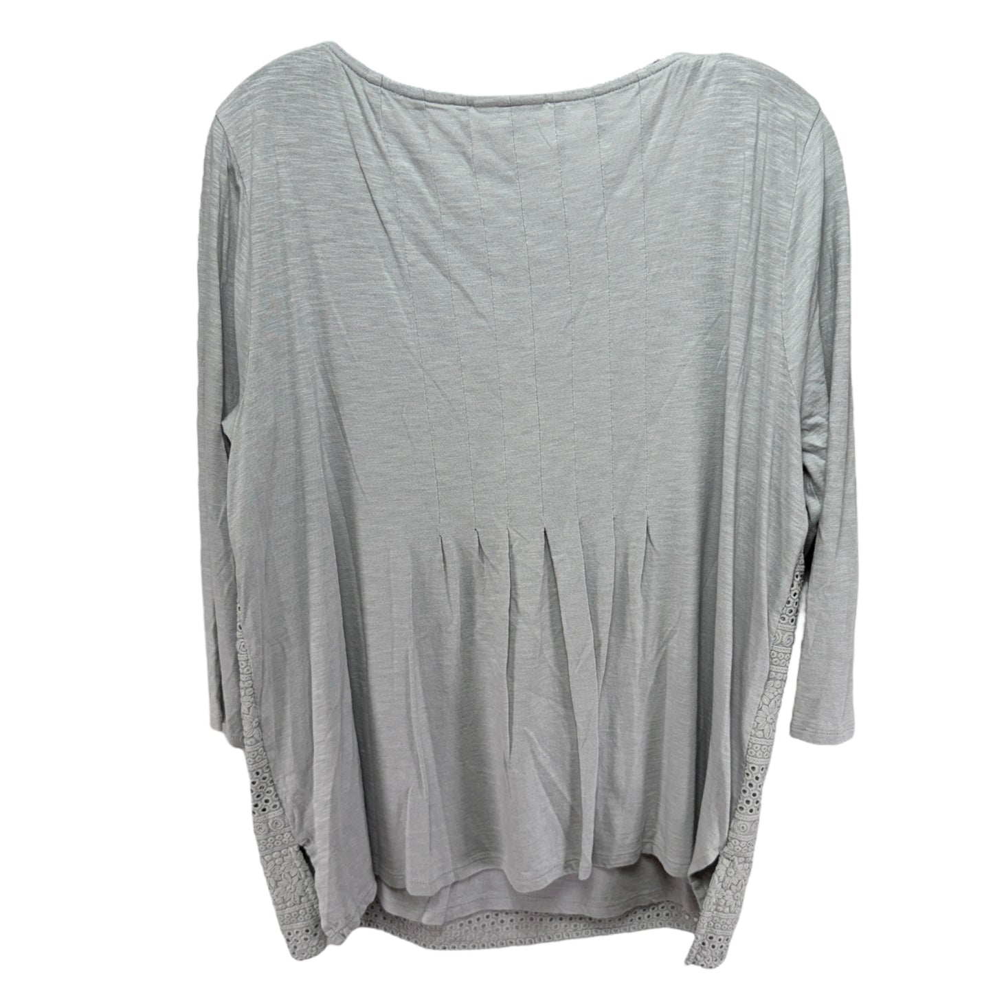 Embroidered Floral Knit Top By J. Jill In Heather Grey, Size: M