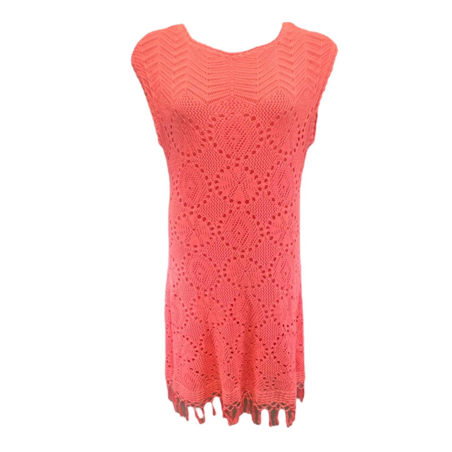 Adabelle Crochet Open Knit Fringe Dress in Yummy Melon Lilly Pulitzer, Size L