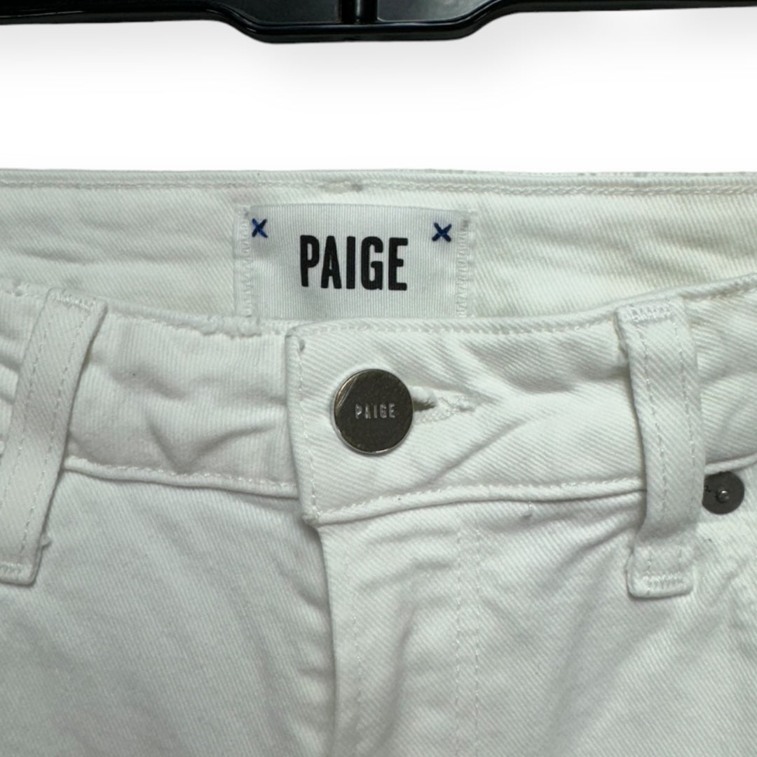 Skyline Ankle Peg Distressed Jeans By Paige In Optic White, Size: 6