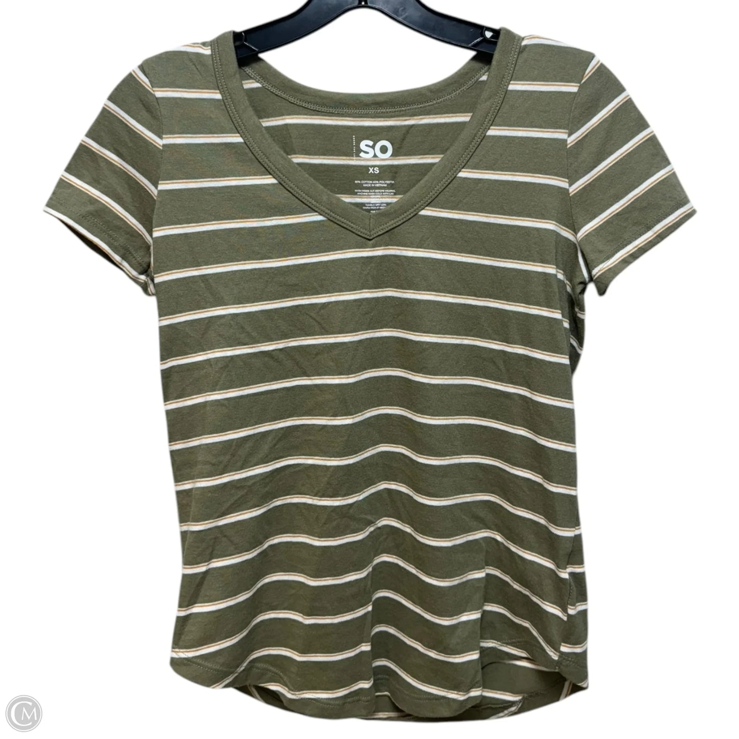 Top Short Sleeve By So In Striped Pattern, Size: Xs