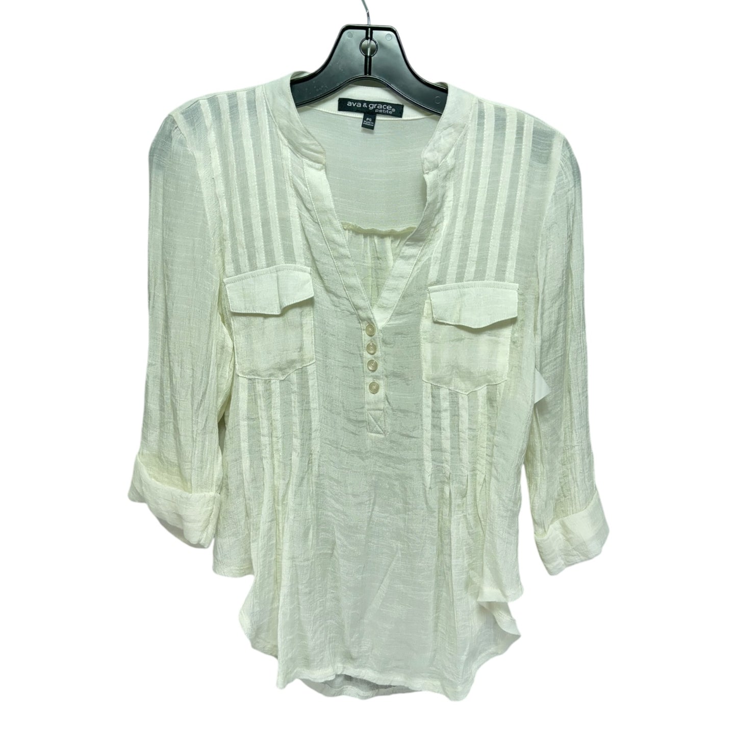 Top Long Sleeve By Ava & Grace In Cream, Size: S