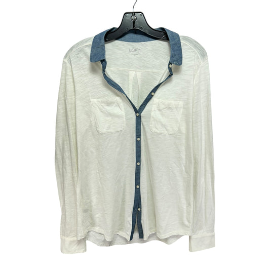 Top Long Sleeve By Loft In White, Size: S