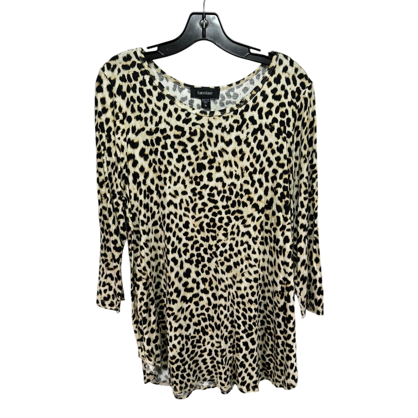 Top Long Sleeve By Karen Kane In Animal Print, Size: Xl