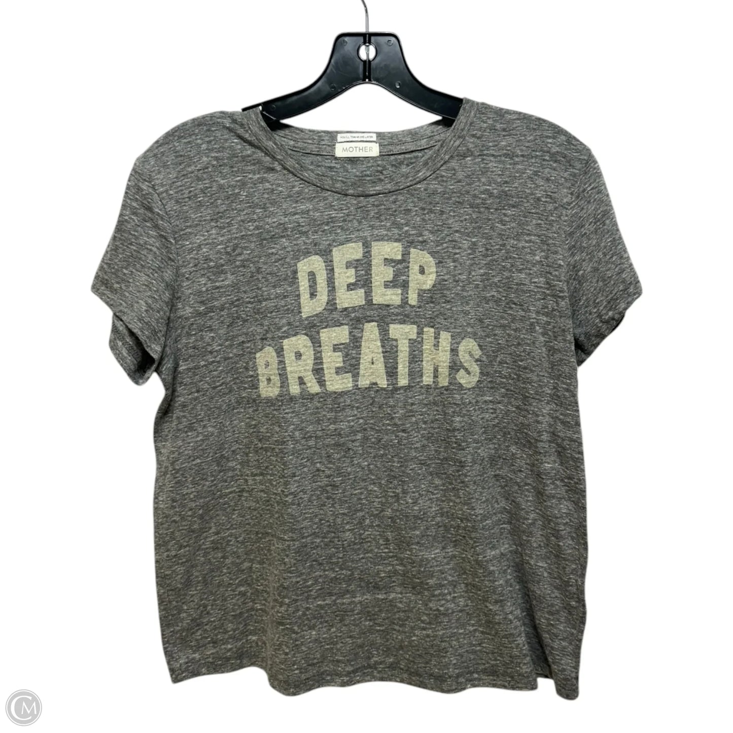 “Deep Breaths” Top Short Sleeve By Mother Jeans In Grey, Size: M