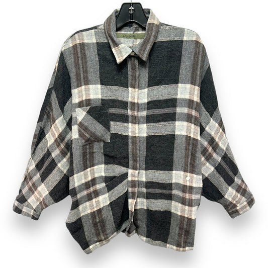 Top Long Sleeve By Enya Cost In Plaid Pattern, Size: S