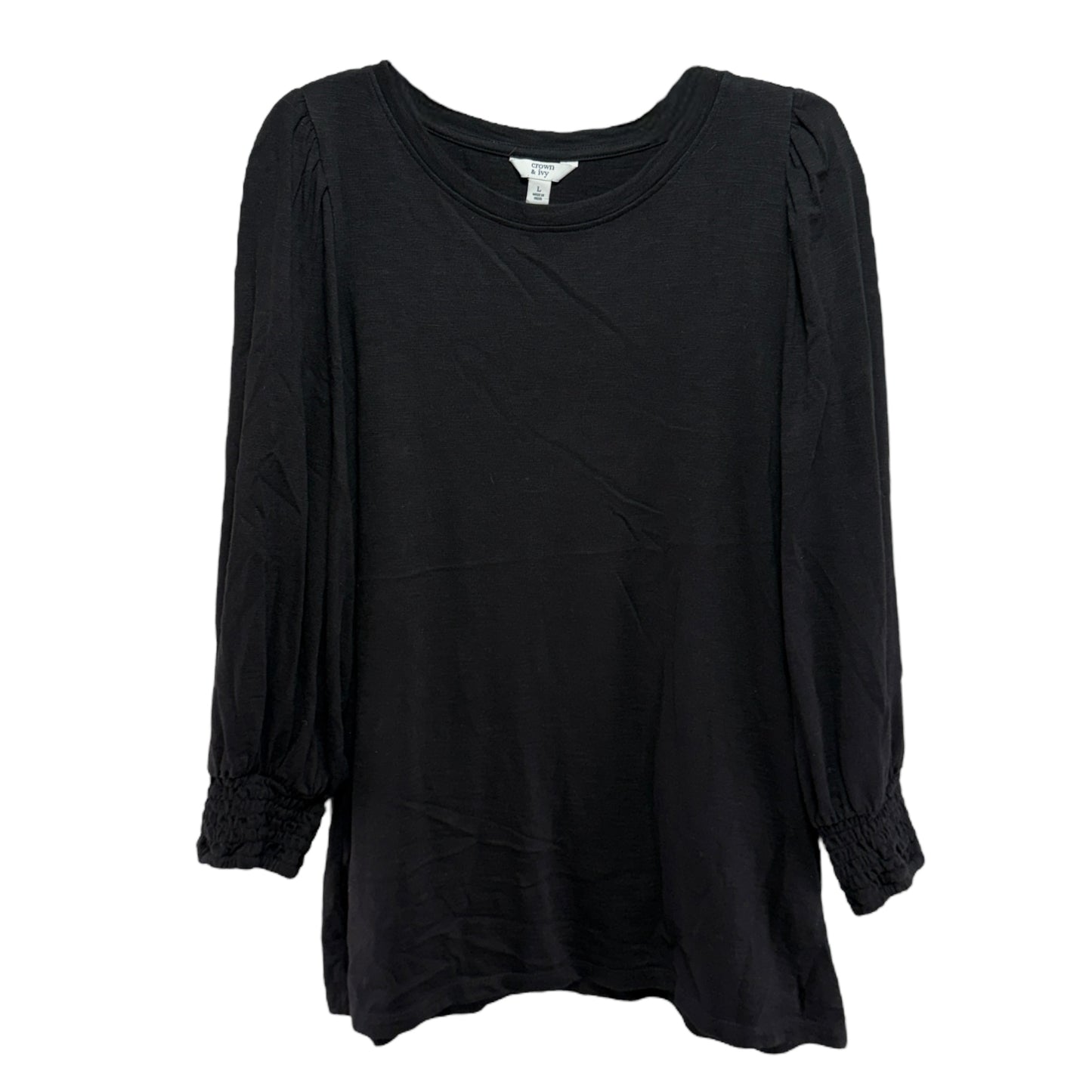 Top Long Sleeve By Crown And Ivy In Black, Size: L