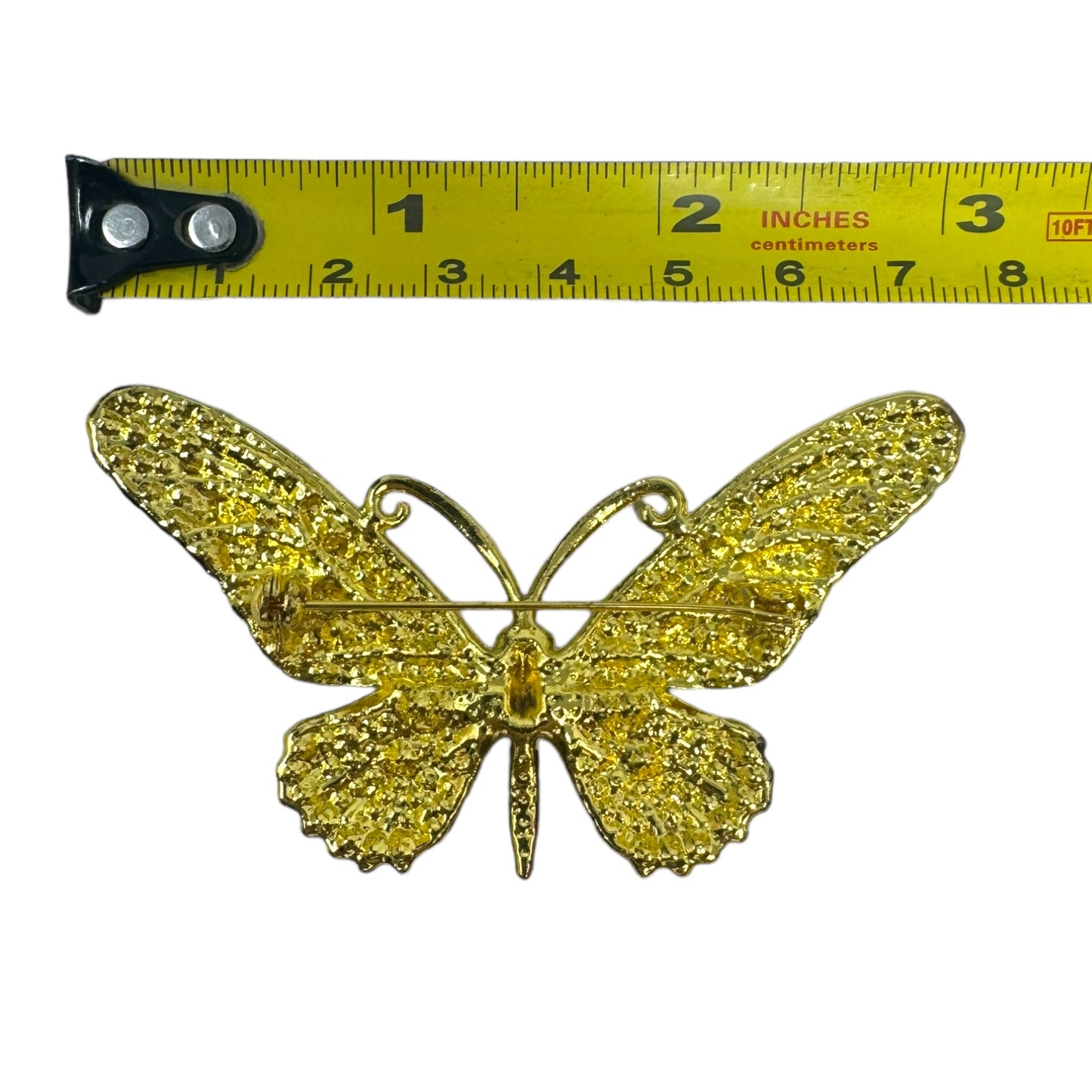 Rhinestone Butterfly Pin Unbranded