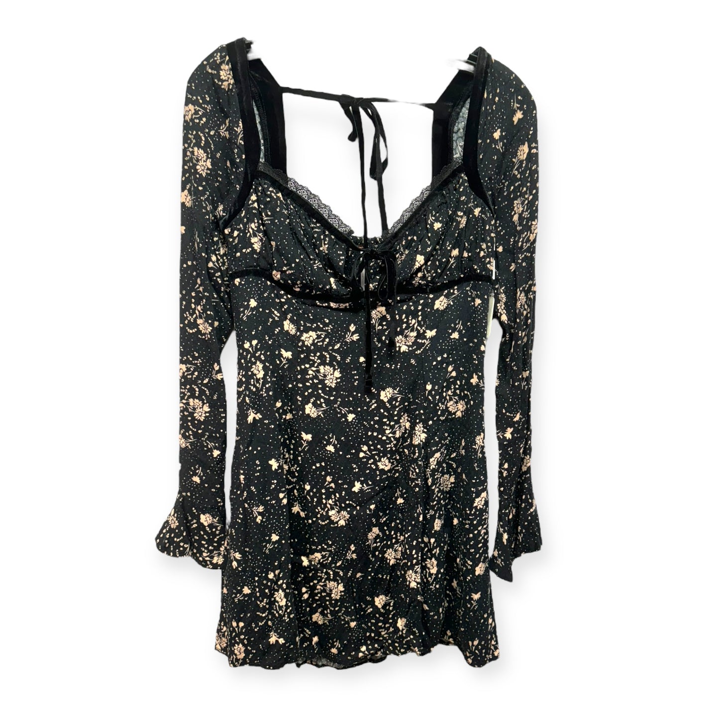 Tess Mini Dress By Free People In Black Combo Floral Print, Size: S