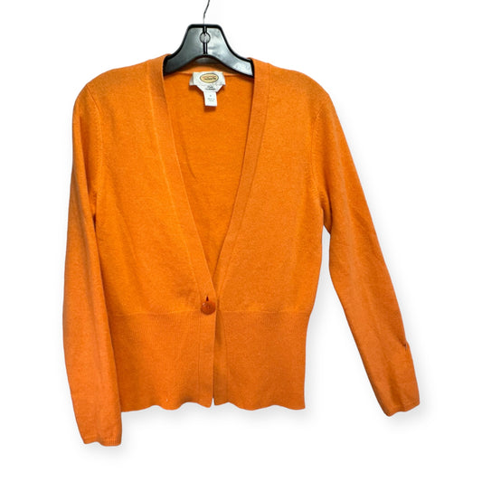 Sweater Cardigan Cashmere By Talbots In Orange, Size: S