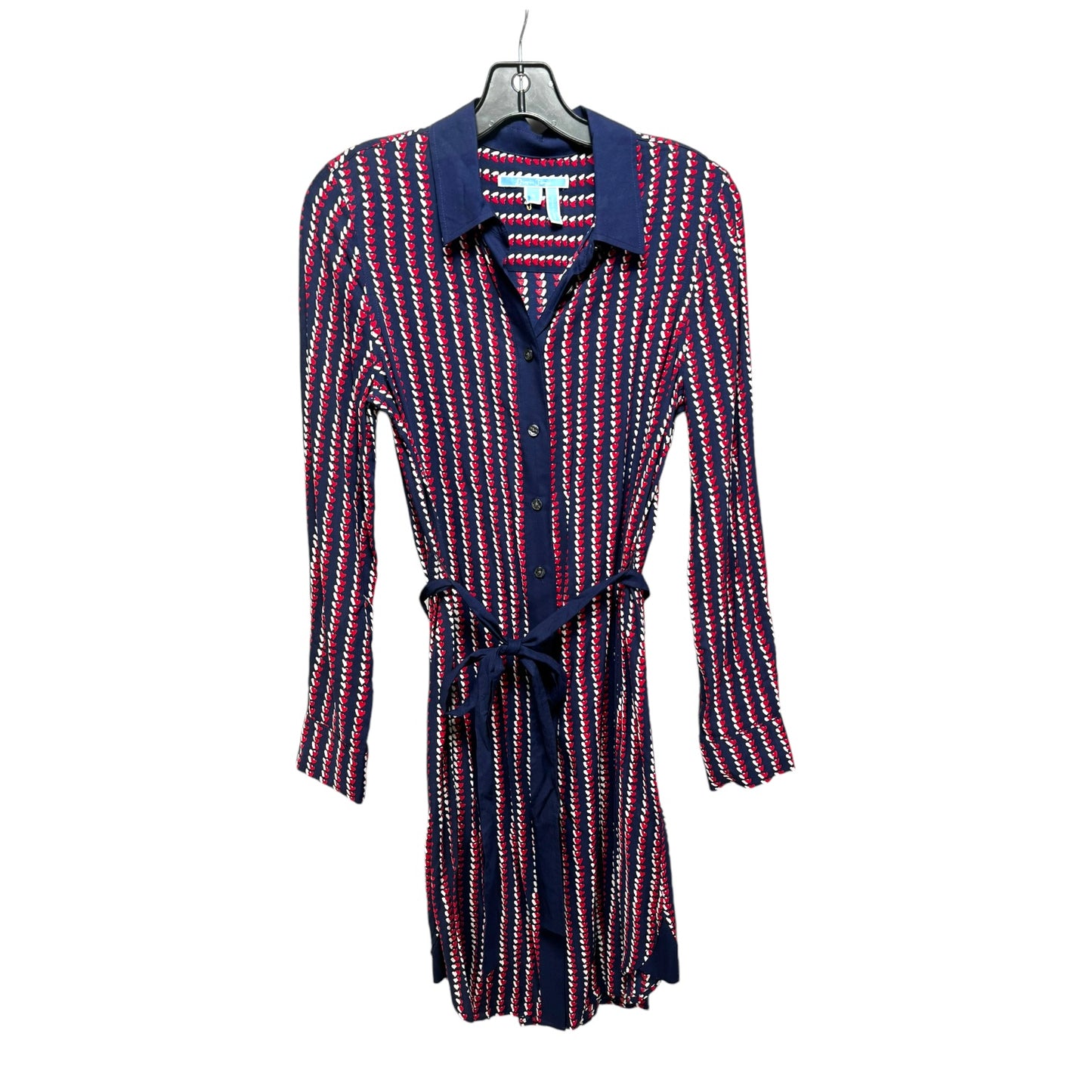 Heart Stripe Shirt Dress By Draper James In Nassau Navy, Size: 6