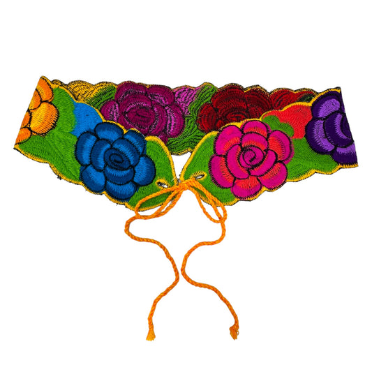 Artisanal Embroidered Bordado Floral Belt By Solei Boutique