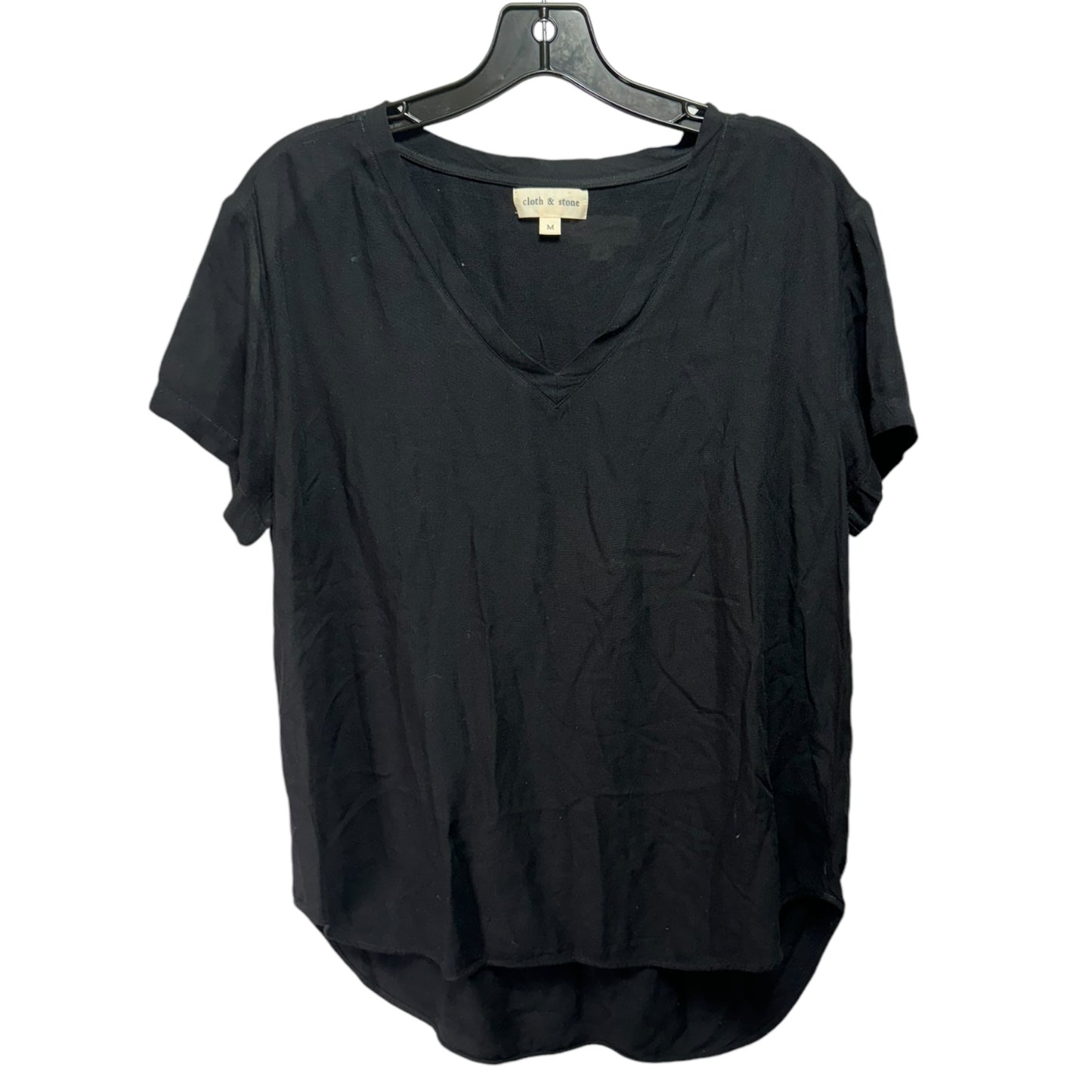 Top Short Sleeve By Cloth & Stone In Black, Size: M