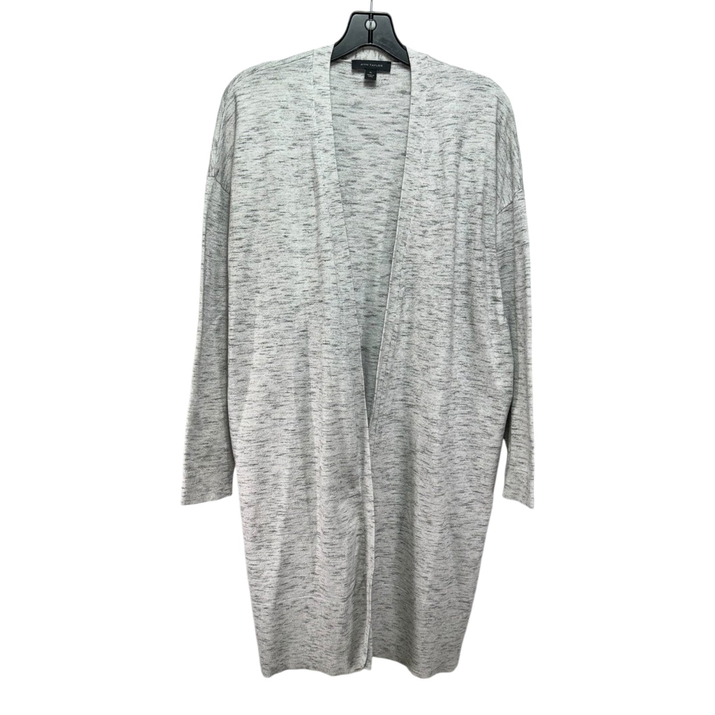 Sweater Cardigan By Ann Taylor In Grey, Size: Xl