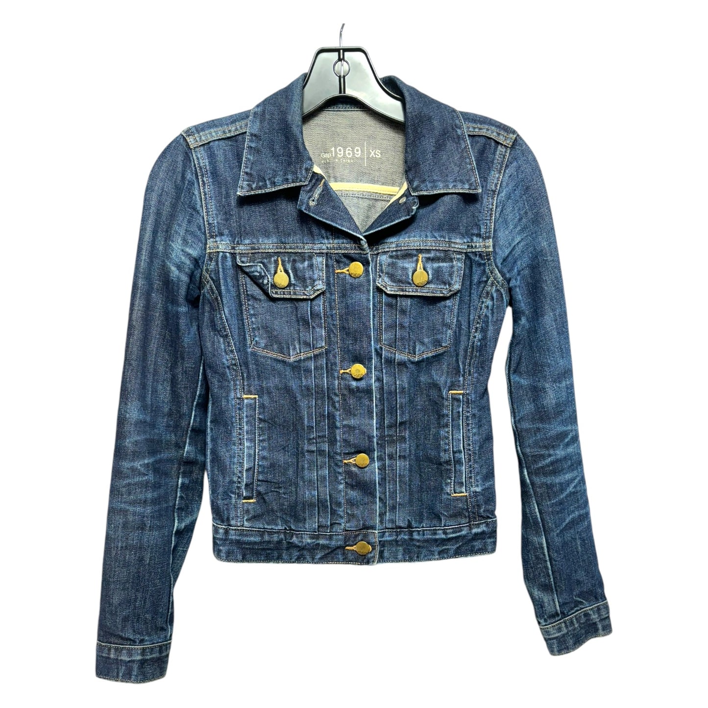 Jacket Denim By Gap In Blue, Size: Xs