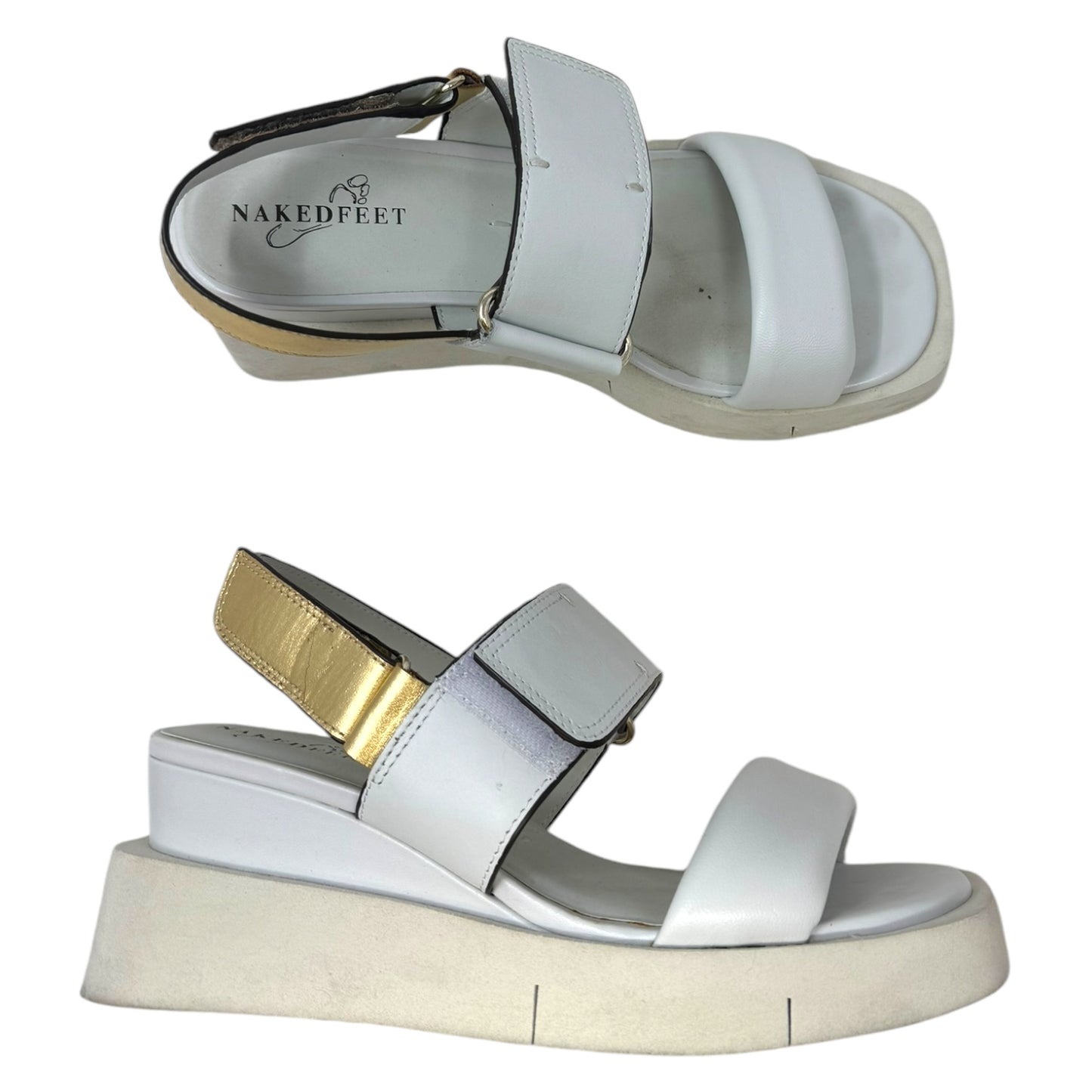 Paradox Platform Sandals By Naked Feet In White, Size: 6