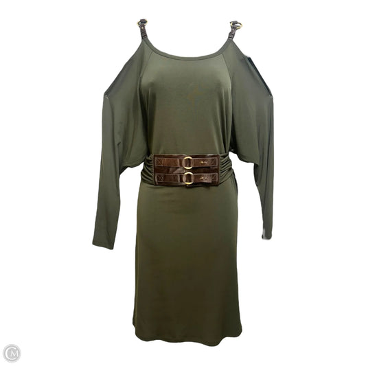 Buckle Cold Shoulder Belted Dress Designer By Michael By Michael Kors In Green, Size: S