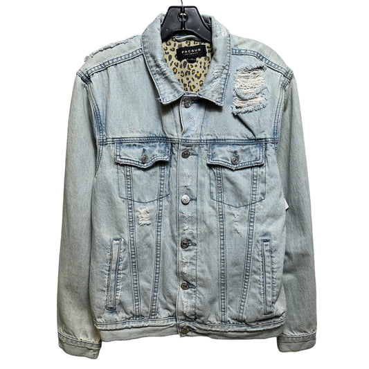 Classic Fit Destroyed Denim Jacket By Pacsun In Blue, Size: M