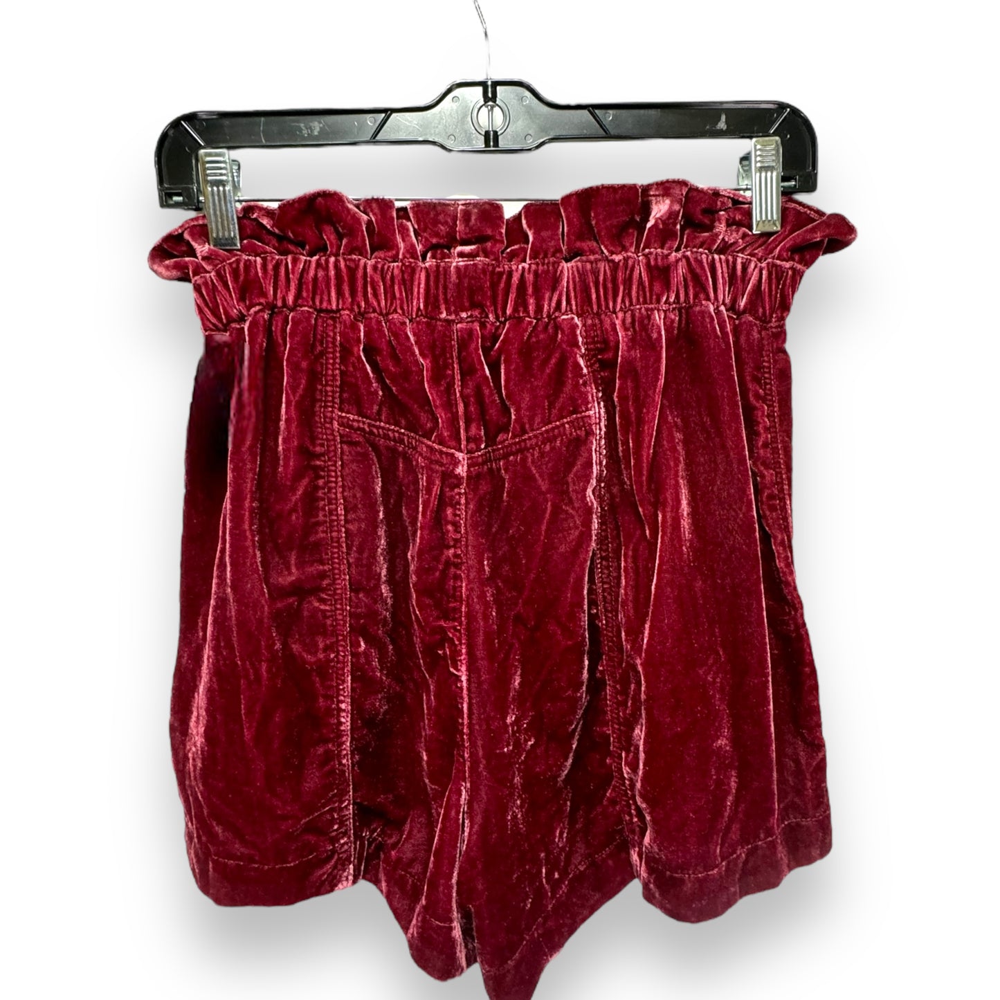 At First Sight Velvet High Waisted Paper Bag Shorts By Free People In Wine Bordeaux, Size: S